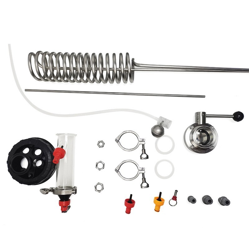 Bộ dry hop van bướm inox 2 inch kèm ống cắm nhiệt và ống xoắn làm lạnh