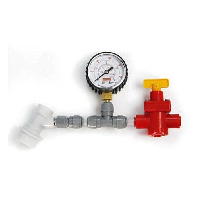 Bộ giữ áp lên men (van xả áp chỉnh được + đồng hồ · Ball lock)