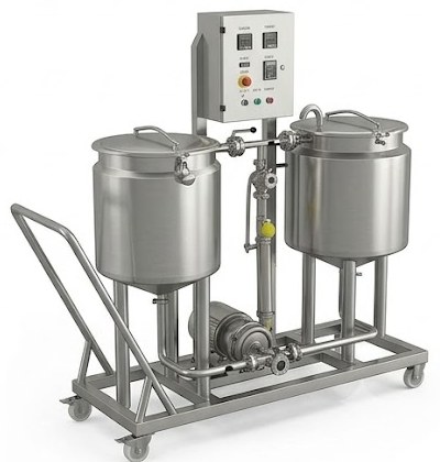 Xe CIP vệ sinh tại chỗ có bơm và tủ điều khiển