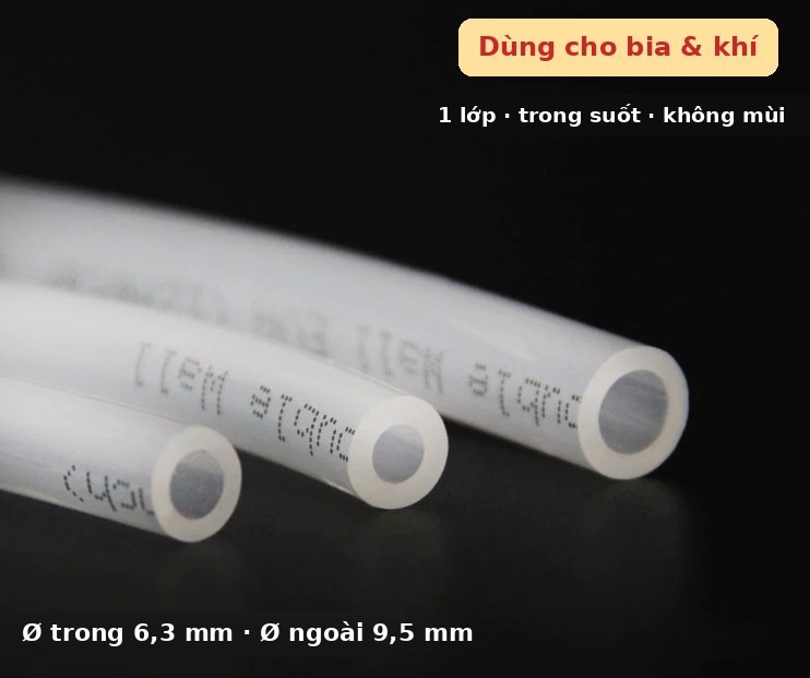 Dây bia EVA 1 lớp 6,3 × 9,5 mm (bán theo mét · cuộn 30 m)