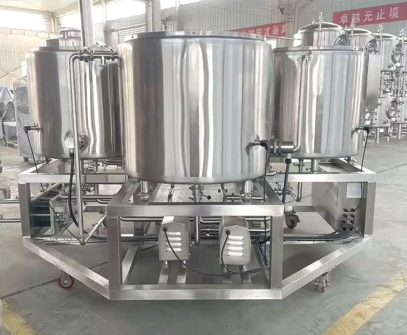 Hệ thống nấu bia 200L/mẻ trọn bộ (3 nồi + nồi nước nóng · 5 tank)