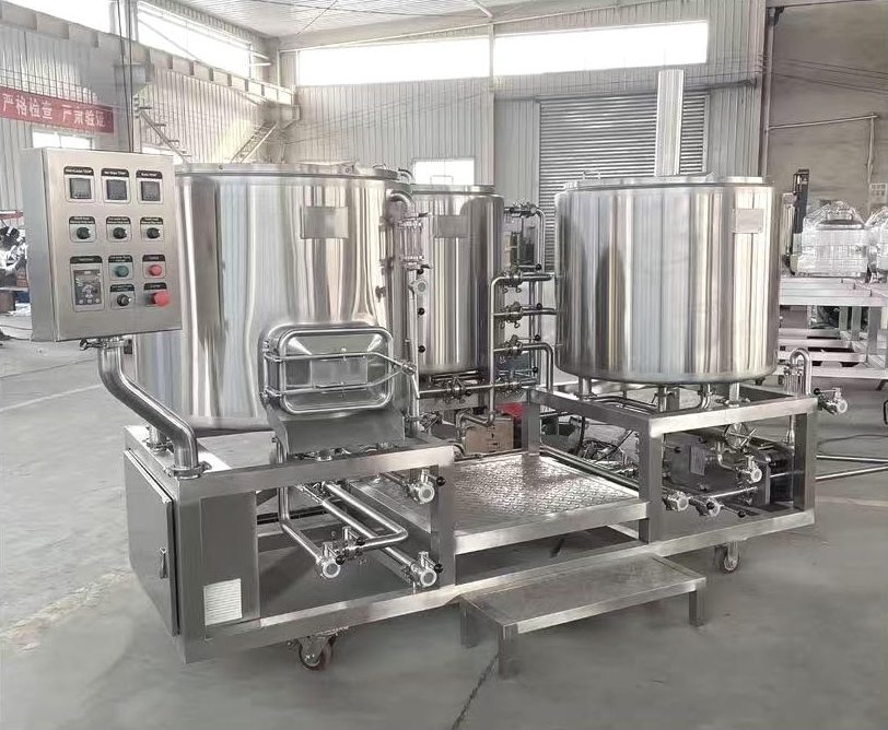 Hệ thống nấu bia 200L/mẻ trọn bộ (3 nồi + nồi nước nóng · 5 tank)