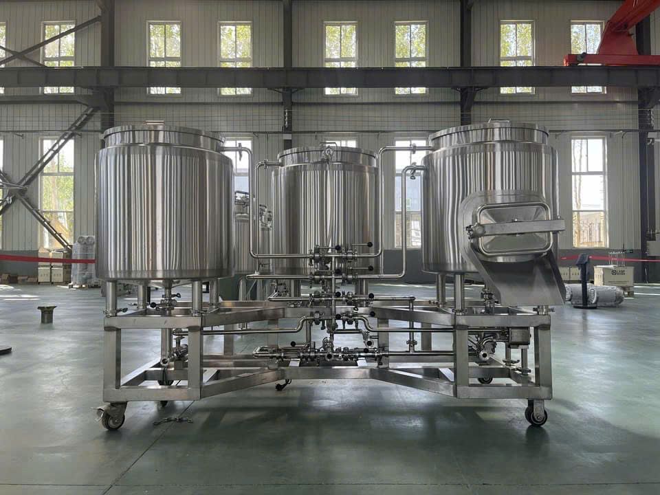 Hệ thống nấu bia 500L/mẻ trọn bộ (3 nồi · 4 tank 500L)