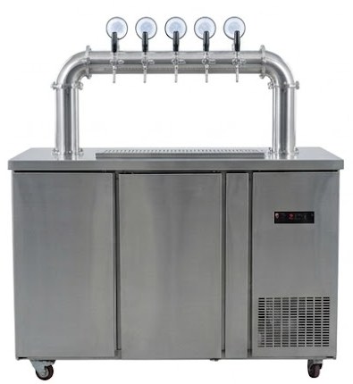 Stainless draft beer bar cabinet — 4 to 12 kegs