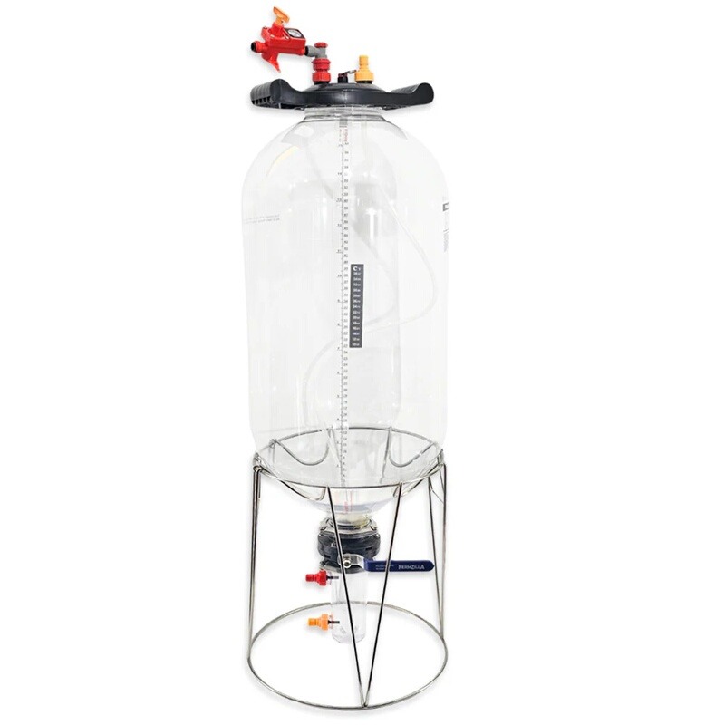 Thùng lên men đáy côn PET chịu áp 55L (kèm chân inox)