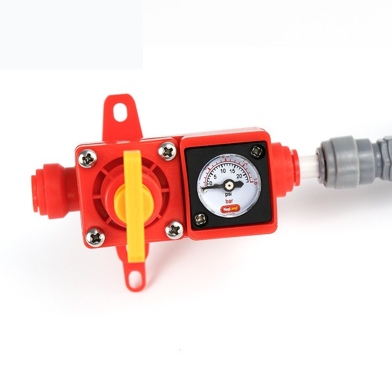 Spunding valve kit (adjustable relief + gauge · ball lock)